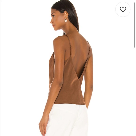 L’Academie Katlyn Brown Silk cowl neck Cami sz M - Picture 4 of 8